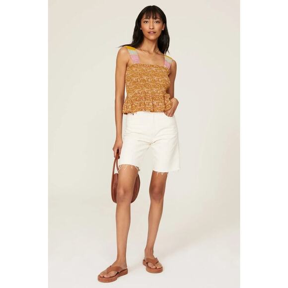 Scotch & Soda Tops - Scotch & Soda Smocked Peplum Beach Tank Top with Rainbow Straps – Size Small